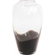 Vase - Glass - Dipdye - Clear/Brown - 18x18x30cm