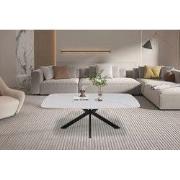 Salontafel 'Apollo' 130 cm Deens Ovaal Steen Wit - 70 x  x 130.00