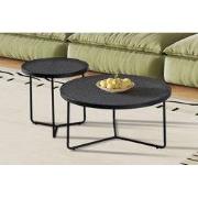 Salontafel 'Melia' Rond Grijs Glas