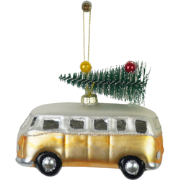 Xmas Hanger - Mini Van Xmas tree - Yellow - 10x4,5x6,5cm