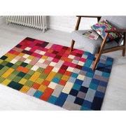 Lucea vloerkleed - Laagpolig - 100% Wol - Geblokt Modern - Multi - 160...