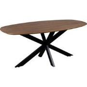 QUVIO Eettafel Sofia – Deens Ovaal – 220x110 cm – Kruispoot –  Bruin