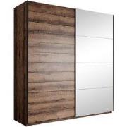 Meubella - Kledingkast Brown - Eiken - 180 cm - Met spiegel