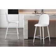 Barkruk 'Jasmin' Zitting PP kussen PU Wit