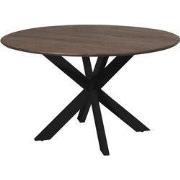 Starfurn Eettafel Madison Brown | 130 cm | Poot Black