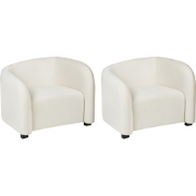 VELTADA - Fauteuil set van 2 - Off-white - Fluweel
