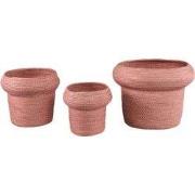 PTMD - Pot Summera - Roze - 27x27x26cm - Set van 3