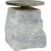 PTMD - Kandelaar Nimo - Wit - 9x9x11cm