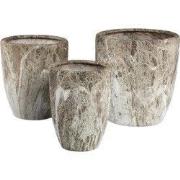 PTMD - Pot Miah - Bruin - 40x40x42cm - Set van 3