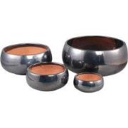 PTMD - Pot Nayaa - Zilver - 50x50x23cm - Set van 4