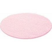 Tapijtenloods Basic Rond Shaggy vloerkleed Roze Hoogpolig- 160 CM ROND