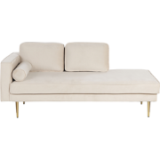 MIRAMAS - Chaise longue - Beige - Linkerzijde - Fluweel