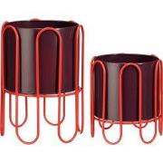 Dione pot round d. red set of 2 - h35xd25,5cm