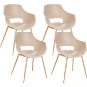 MILLERS - Set van 4 stoelen - Beige - Synthetisch materiaal