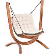 ALLISTE - Tuinschommel - Lichtbeige - Larikshout