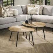 Arno Salontafel Set van 2 Ø77-Ø60 organisch antiek goud