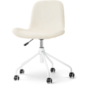 Nout-Fé bureaustoel rib beige - wit onderstel