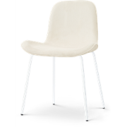 Nora-Fé eetkamerstoel rib beige - wit onderstel