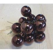 Kerstballetjes glasballetjes bruin glans