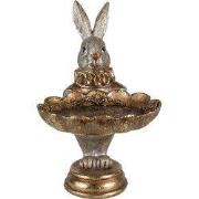 Clayre & Eef Decoratie schaal Konijn 11x9x15 cm Goudkleurig Kunststof