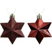 Ster kunststof L9b9h12 cm ossenbloed 12 st