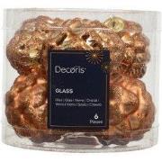 Dennenappel glas d5h7 cm brandy 6 st