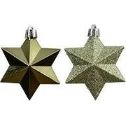 Ster kunststof L9b9h12 cm rosemarijn 12 st