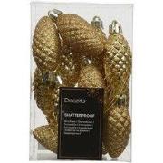 Dennenappel kunststof L9b5h14 cm goud 12 st