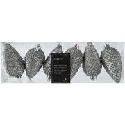 Dennenappel kunststof d5h8 cm grijs 6 st