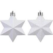 Ster kunststof L9b9h12 cm winterwit 12 st