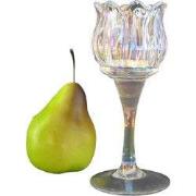 Theelichth 'tulip' s luster pearl glas 7x7x16cm