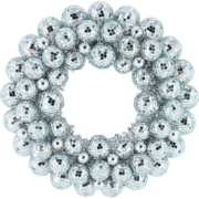 Christmas Wreath - Disco - Plastic - Silver - 40×40×7,5cm