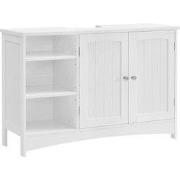 Meubel Onder Wastafel Wit 2 Deuren 3 Nissen - L90 cm