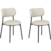 CASEY - Eetkamerstoelen set van 2 - Lichtbeige - Polyester