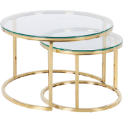 GRANGE - Salontafel set - Goud - Gehard glas