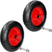 2 x Pneumatisch kruiwagenwiel met as