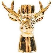 Candle holder - Reindeer - Ceramic - Gold - 16x9x16,5cm