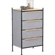 Ladekast 58x98x42,5 cm eiken van staal, MDF met 4 stoffen laden ML Des...