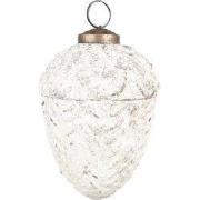 Clayre & Eef Kerstbal Ø 8 cm Wit Glas