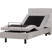 DUKE - Bed verstelbaar - Lichtgrijs - 90 x 200 cm - Polyester