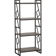 FORRES - Boekenkast - 4 planken - Donkere houtkleur - Spaanplaat