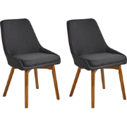 MELFORT - Eetkamerstoel - Zwart - Polyester