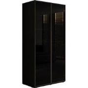 Meubella - Kledingkast Shelton - Zwart - 101 cm - Met glas