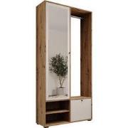 Meubella - Deacon - Halkast met 2 deuren - Eiken/Wit