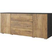 Meubella - Pure - Dressoir - Eiken/Grijs - 150x39x68 cm