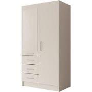 Meubella - Komodo - Kledingkast met 2 deuren - Wit - 101x61x201 cm