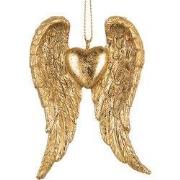 Clayre & Eef Kersthanger Vleugels 6x2x9 cm Goudkleurig Kunststof