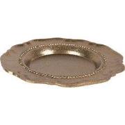 Clayre & Eef Decoratie schaal Ø 20x2 cm Goudkleurig Aluminium