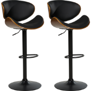 ROTTERDAM II - Barkruk verstelbaar - Zwart - Kunstleer