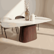 Sintered Stone Marmerlook Travertine Eettafel Lea 180x90 cm - Walnoot ...